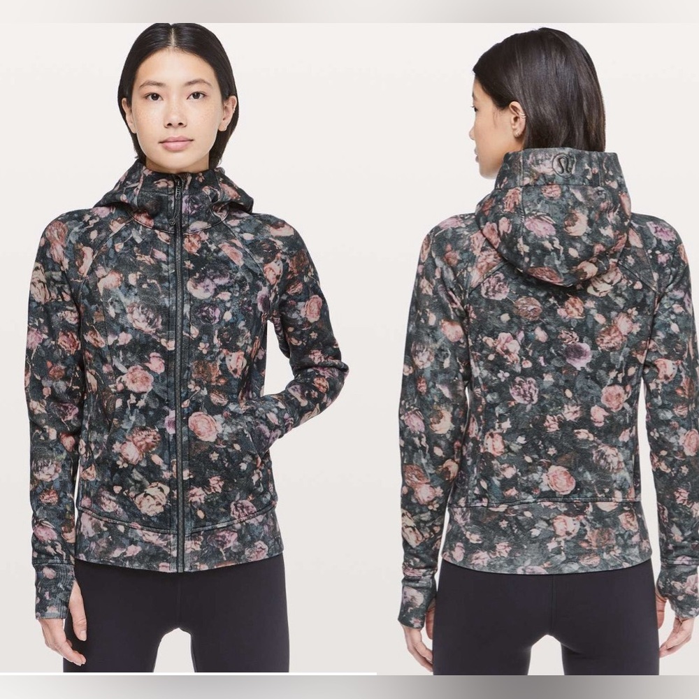 lululemon athletica Floral Hoodie - Black and Pink